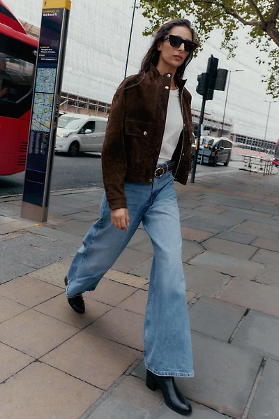Z1975 HIGH-WAISTED WIDE LEG FULL LENGTH JEANS WITH BELT