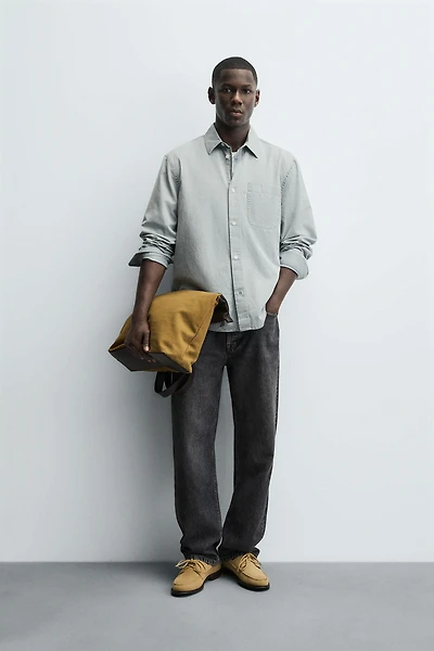 WASHED TWILL TEXTURED SHIRT