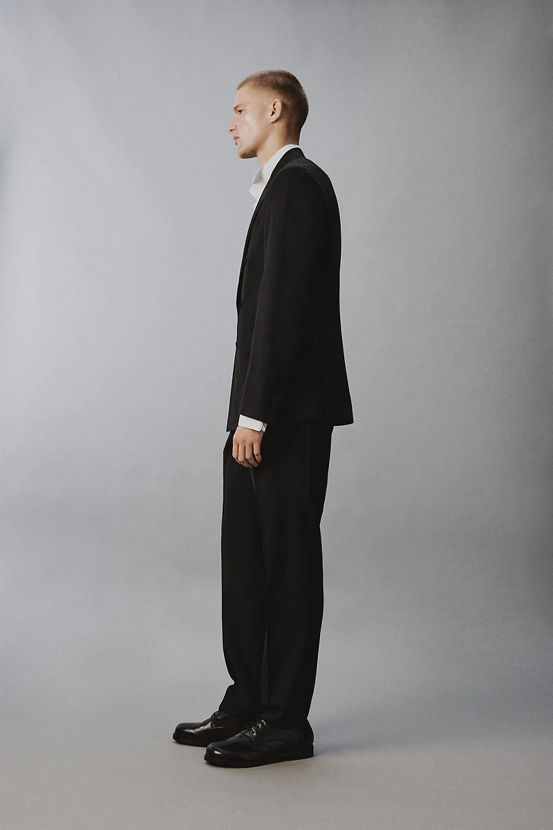 REGULAR FIT PLEATED TUXEDO PANTS