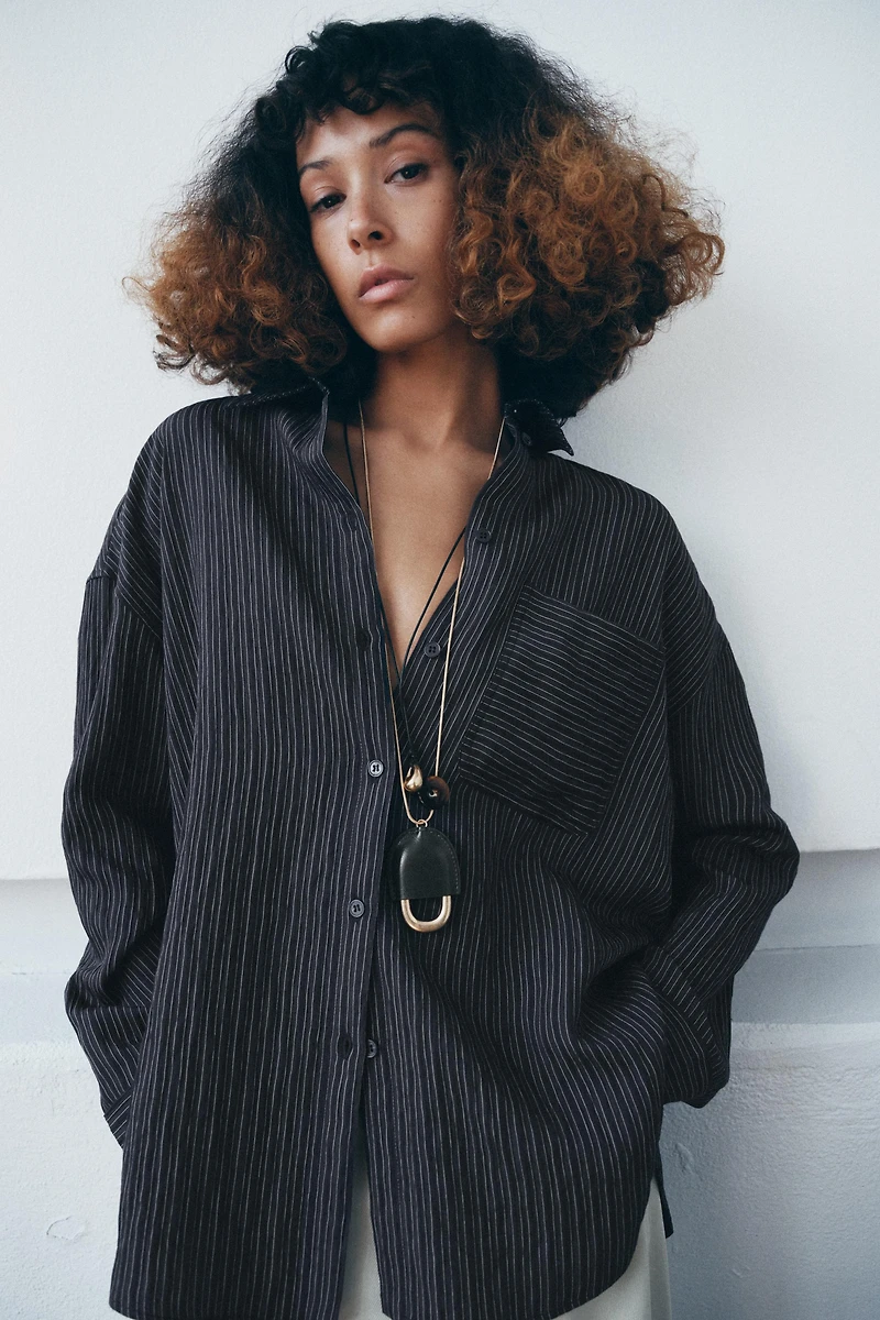 ZW COLLECTION FLOWY STRIPED SHIRT