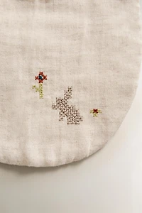 EMBROIDERED CHIFFON BABY BIB