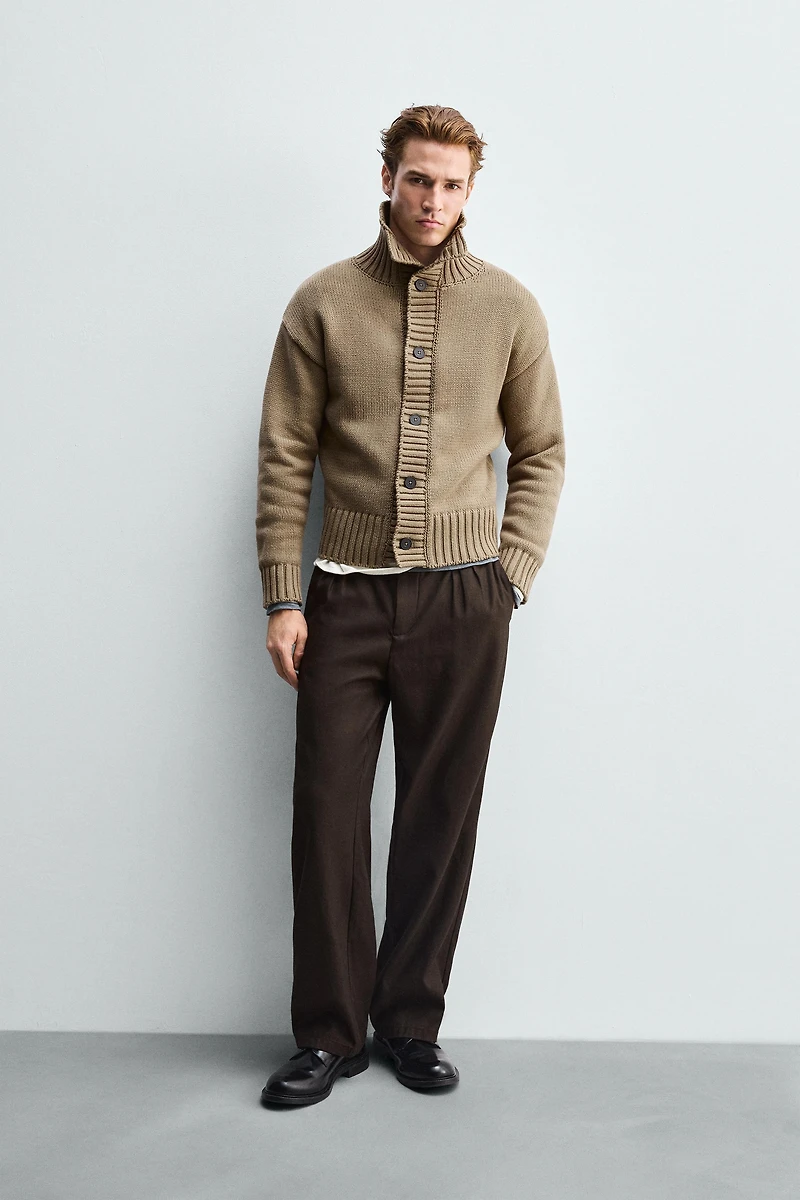 STRUCTURED KNIT CARDIGAN