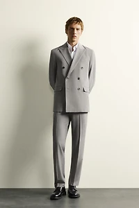 STRIPED REGULAR FIT SUIT PANTS