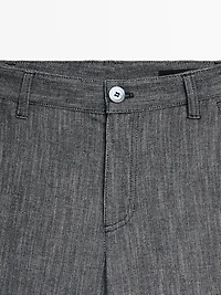 Mid-rise wide-leg trousers