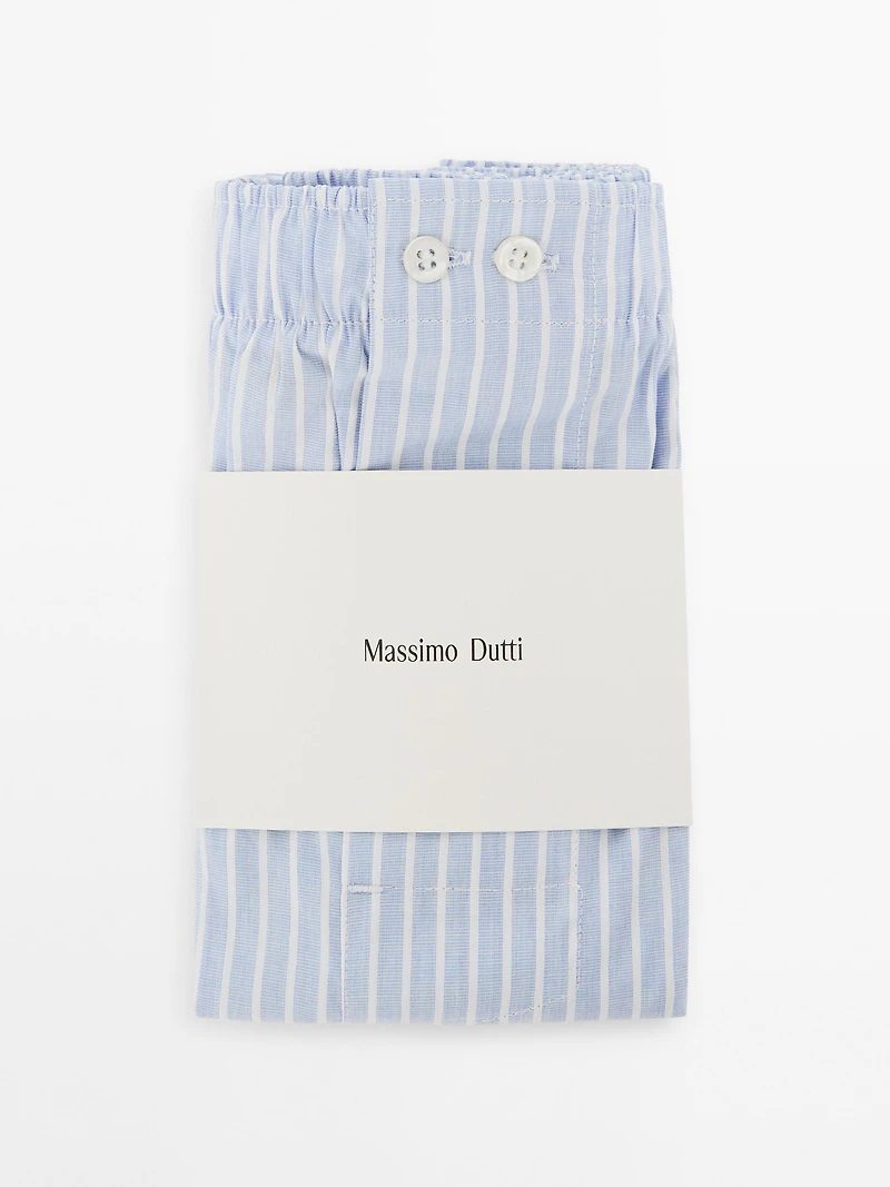 100% cotton striped boxers