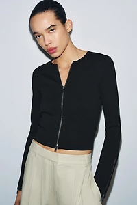 ZIPPERED CARDIGAN