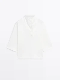 Funnel neck T-shirt