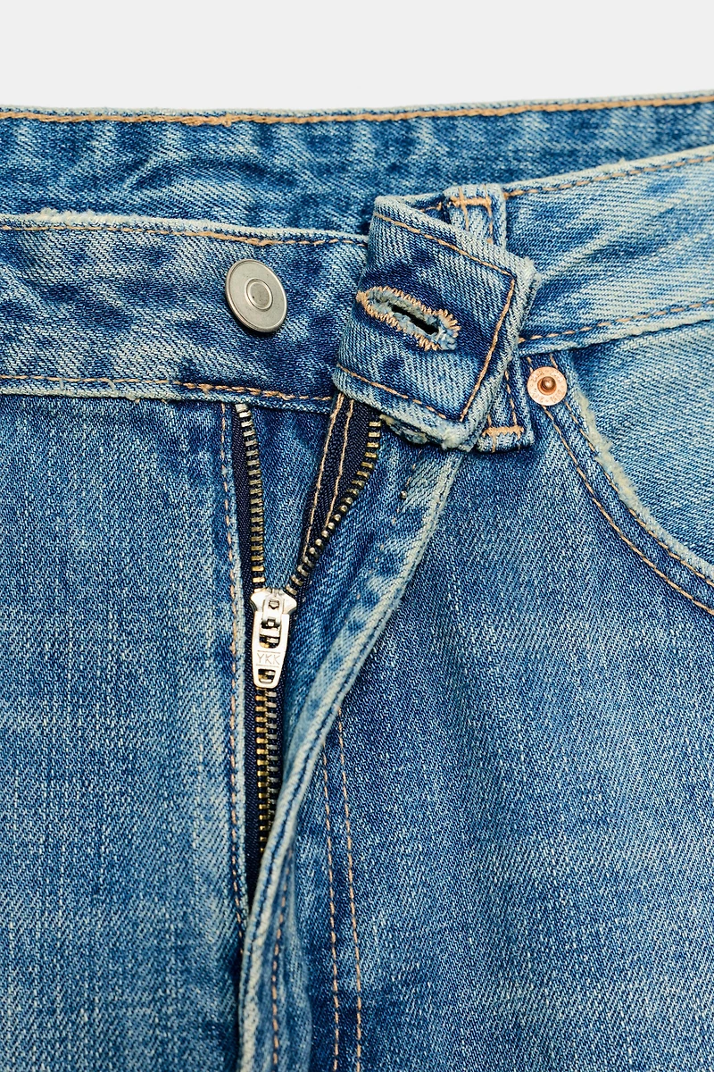 TRF RIPPED FOLDED BAGGY JEANS