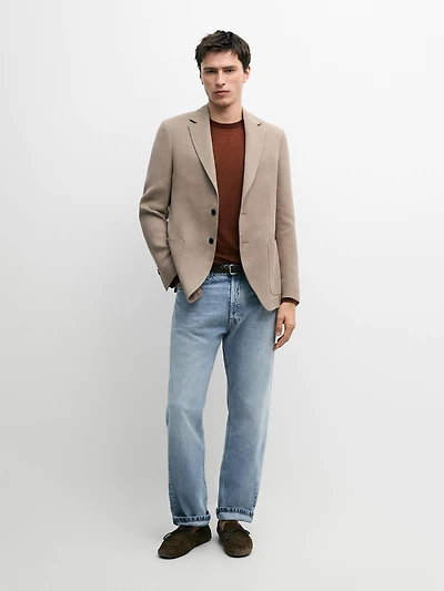 Blazer lin avec poches