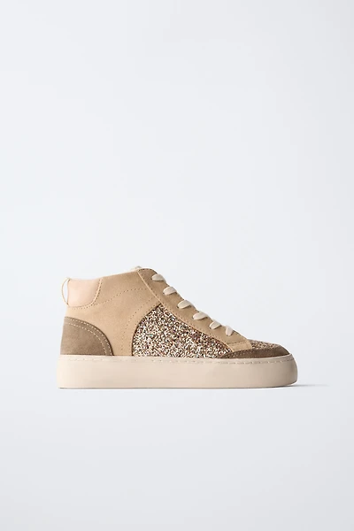 SPARKLY HIGH-TOP SNEAKERS