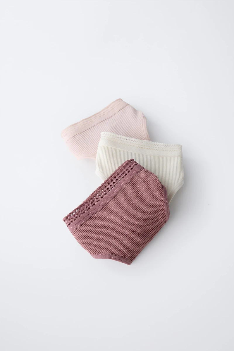 8-14 ANS/ LOT DE TROIS CULOTTES SANS COUTURE