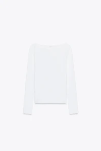 T-SHIRT COL BATEAU EN COTON