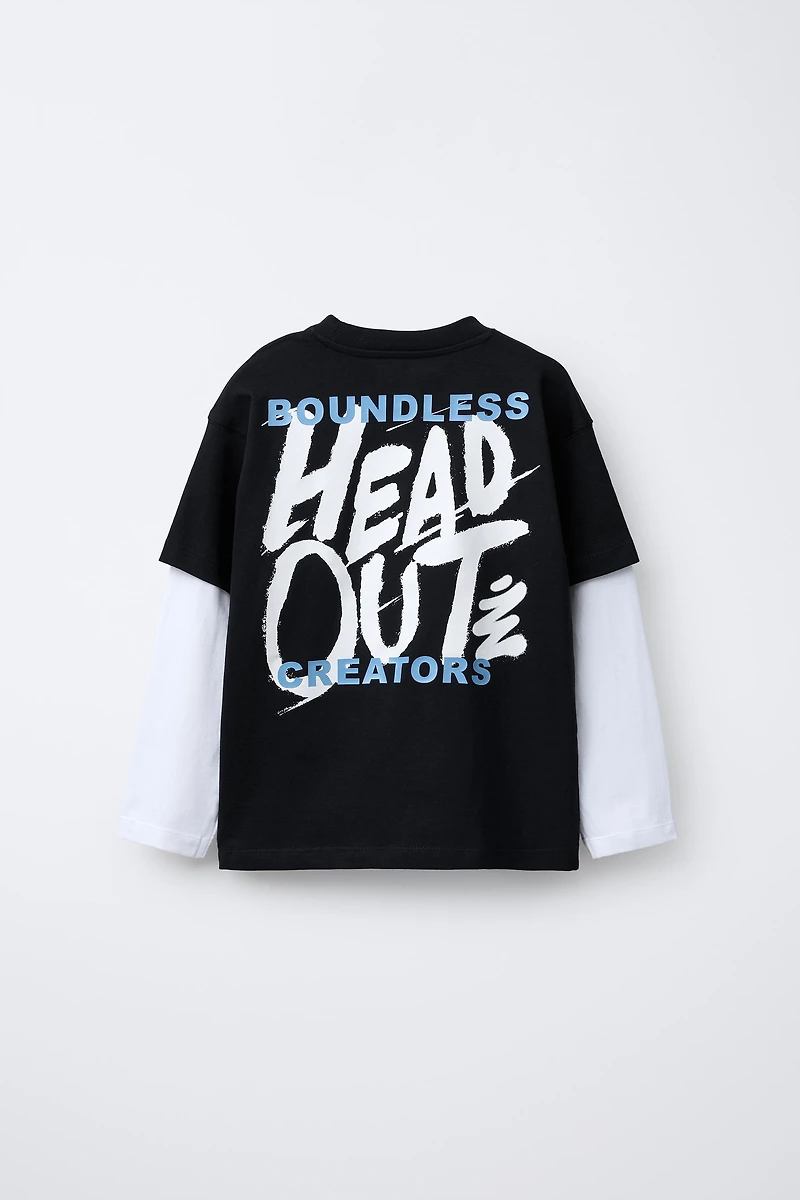 DOUBLE SLEEVE GRAFFITI T-SHIRT
