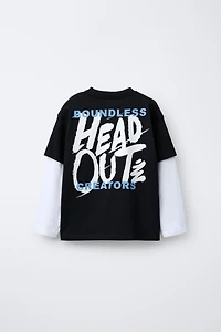 DOUBLE SLEEVE GRAFFITI T-SHIRT