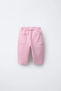 PANTALON EN MOLLETON BAGGY AVEC ÉTIQUETTE