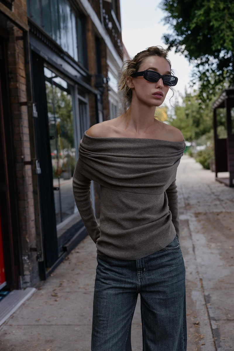 TOP EN MAILLE BUSTIER FRONCES
