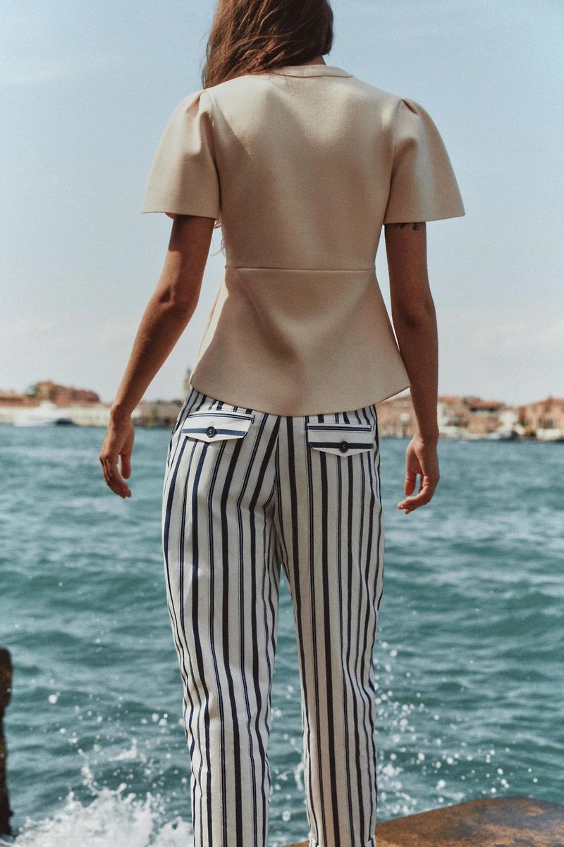 PUFF SLEEVE CARDIGAN WITH SLITS