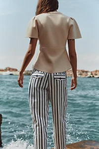 PUFF SLEEVE CARDIGAN WITH SLITS