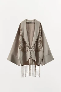 LIMITED EDITION EMBROIDERED BEADED KIMONO