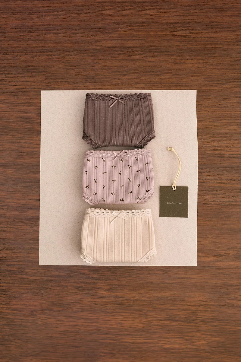 ZARA TIMELESS - THREE-PACK OF RIBBED UNDERWEAR