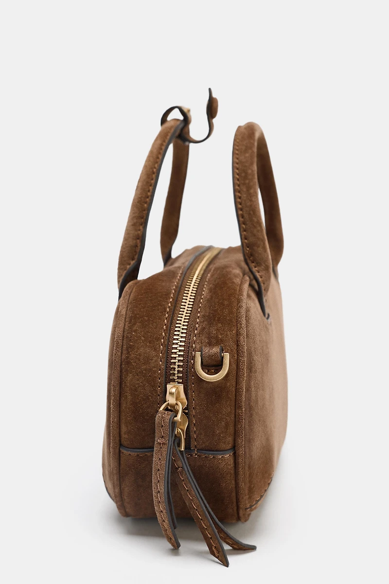 SAC MINI BOWLING EN CUIR VELOURS