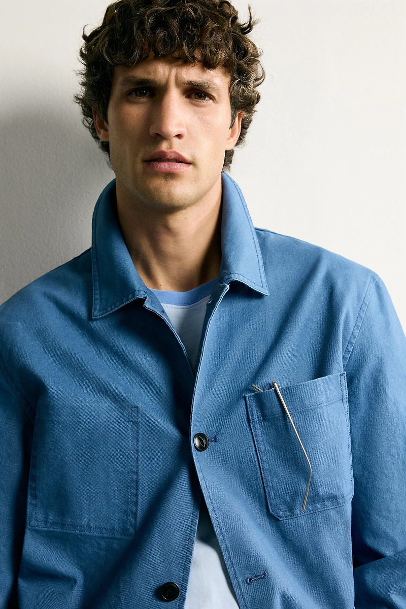WASHED REGULAR FIT POCKET OVERSHIRT