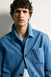WASHED REGULAR FIT POCKET OVERSHIRT