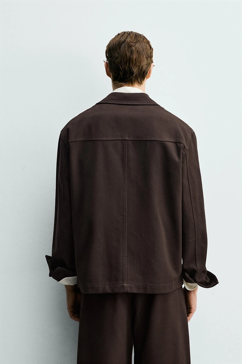 TEXTURED TWILL OVERSHIRT