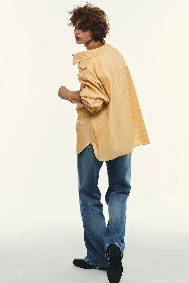 STRIPED OVERSIZED POPLIN SHIRT