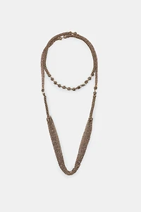 LONG DOUBLE CHAIN NECKLACE