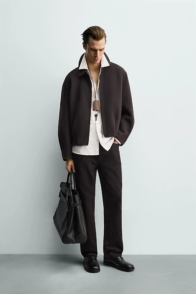 BLOUSON COUPE BOXY AVEC LAINE