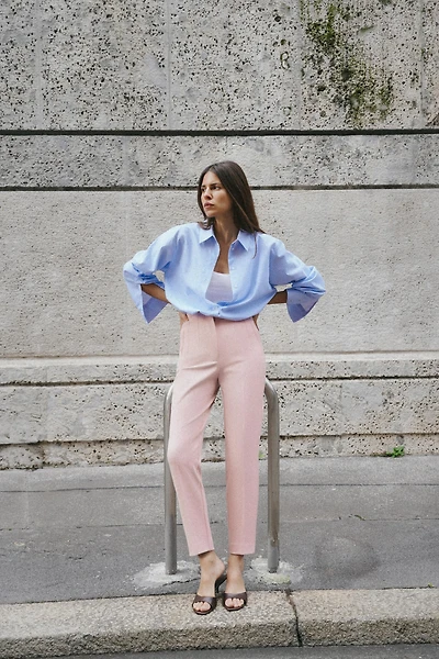 HIGH-WAISTED ANKLE PANTS