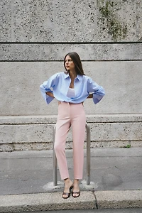 HIGH-WAISTED ANKLE PANTS