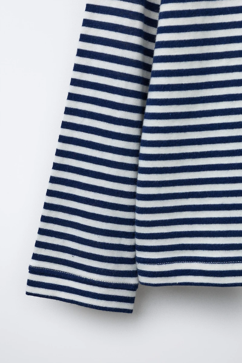 STRIPED LABEL T-SHIRT