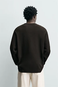 WAFFLE KNIT STRUCTURE T-SHIRT