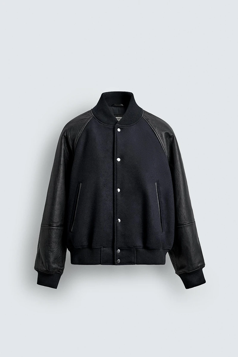 LEATHER COMBINATION BOMBER JACKET LIMITED EDITION