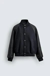 LEATHER COMBINATION BOMBER JACKET LIMITED EDITION