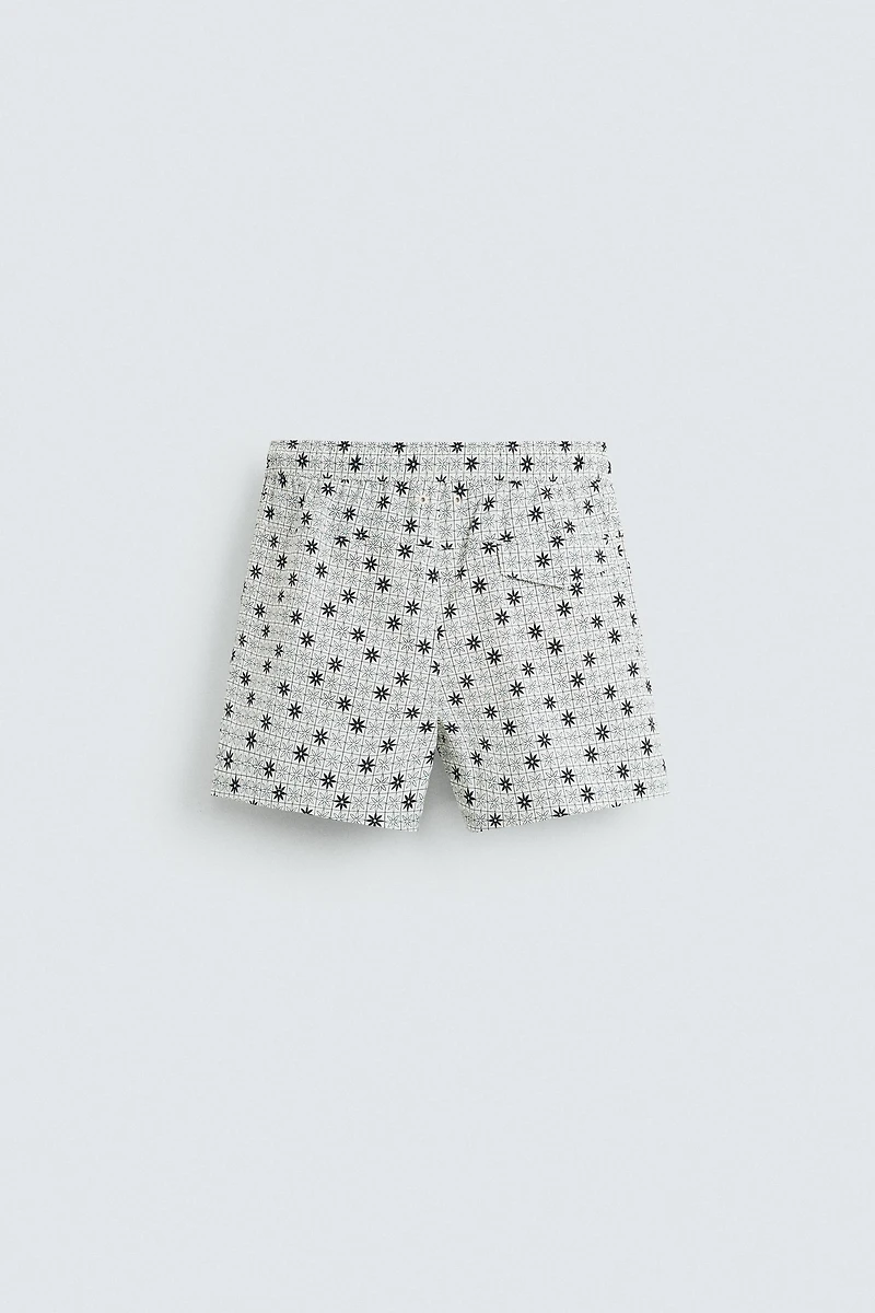 GEOMETRIC PRINT MID-LENGTH SWIMSUIT