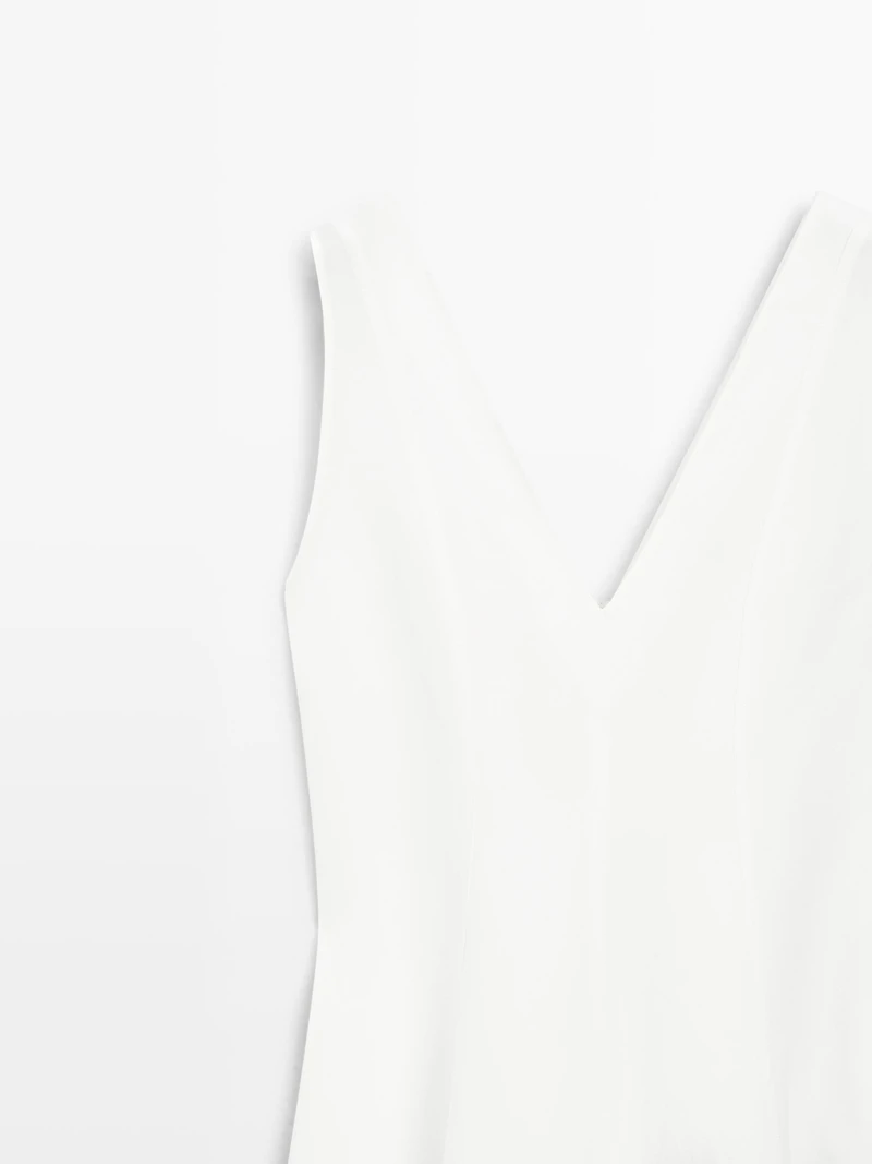 Flowing linen blend midi dress