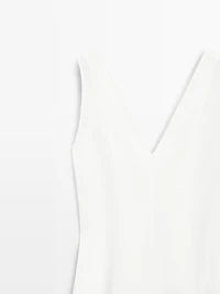 Flowing linen blend midi dress
