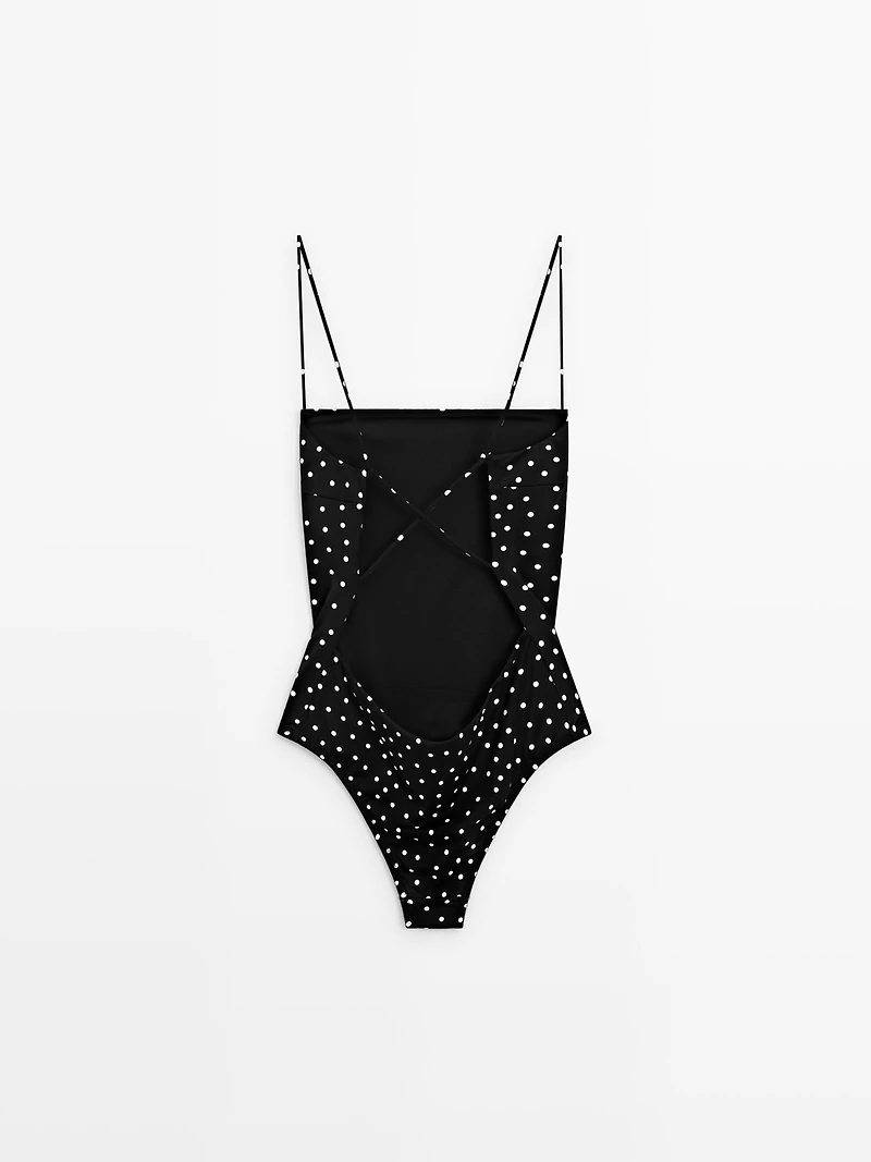 Polka dot print swimsuit