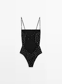 Polka dot print swimsuit