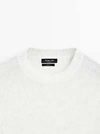 Pull en maille à manches courtes lin