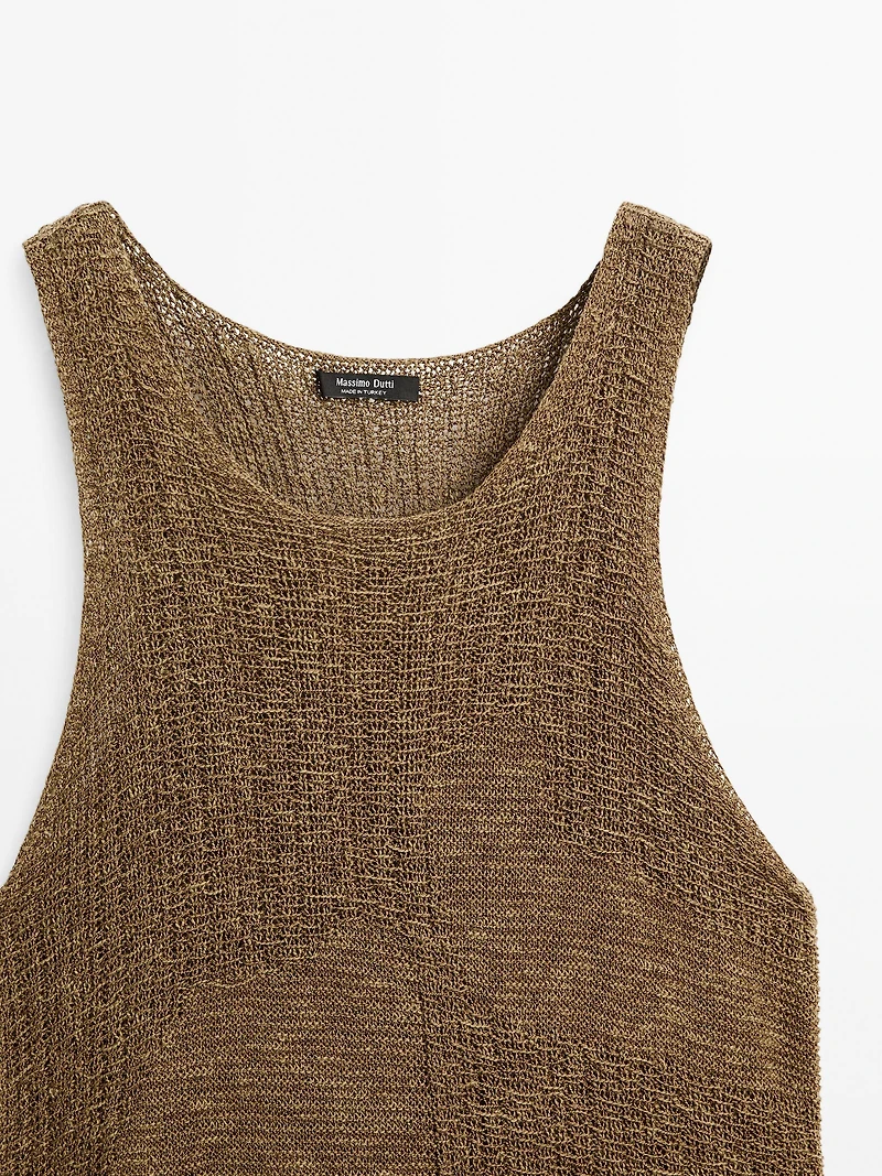 Embellished knit halter top
