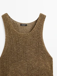 Embellished knit halter top