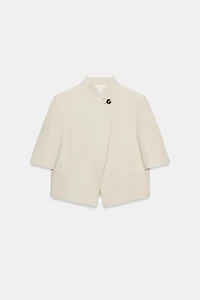 VESTE EN LIN À MANCHES COURTES