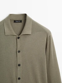 Cotton blend knit cardigan
