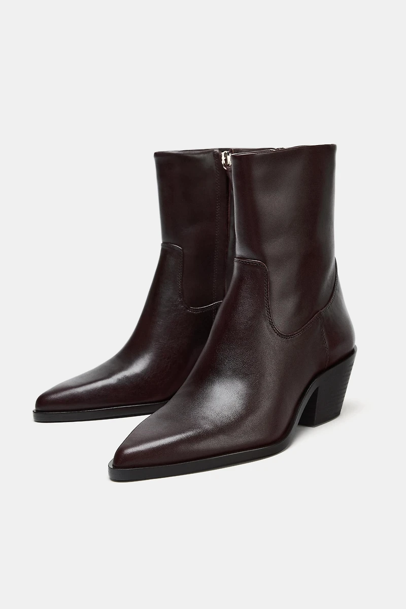 BOTTINES COW-BOY EN CUIR
