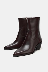 BOTTINES COW-BOY EN CUIR