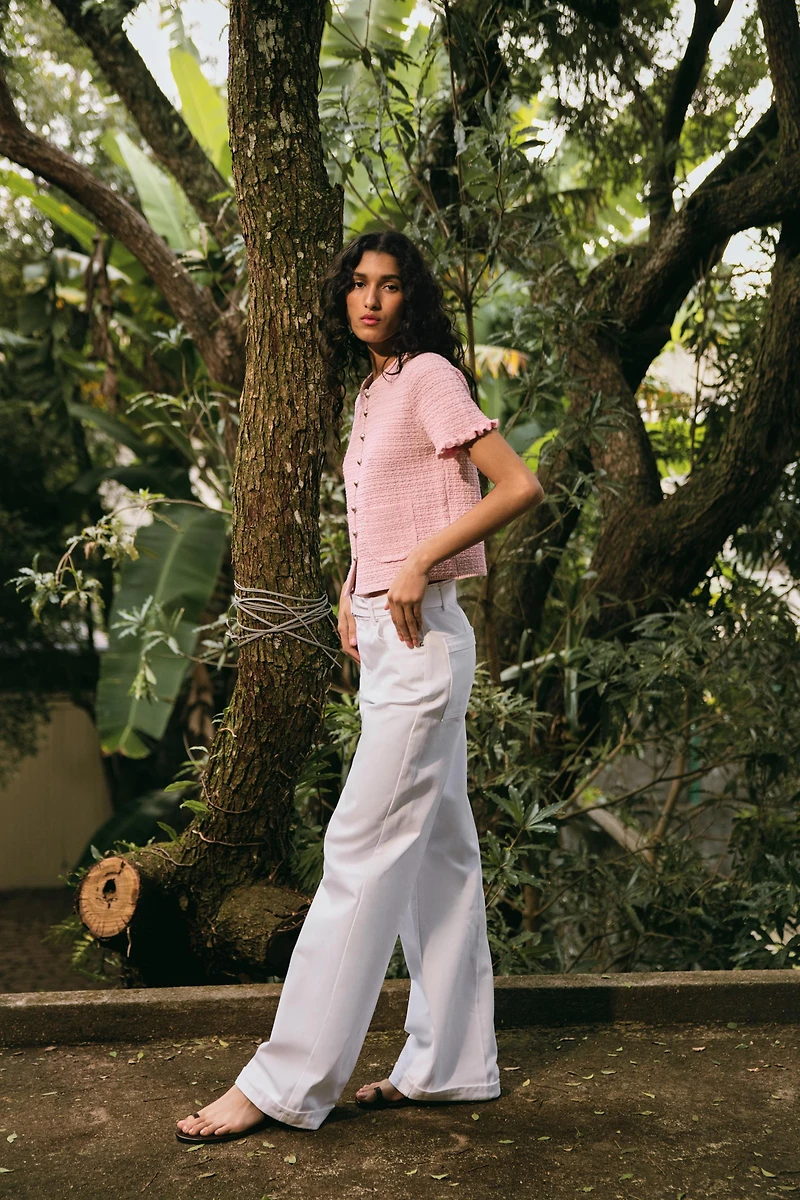 GILET EN MAILLE À VOLANTS